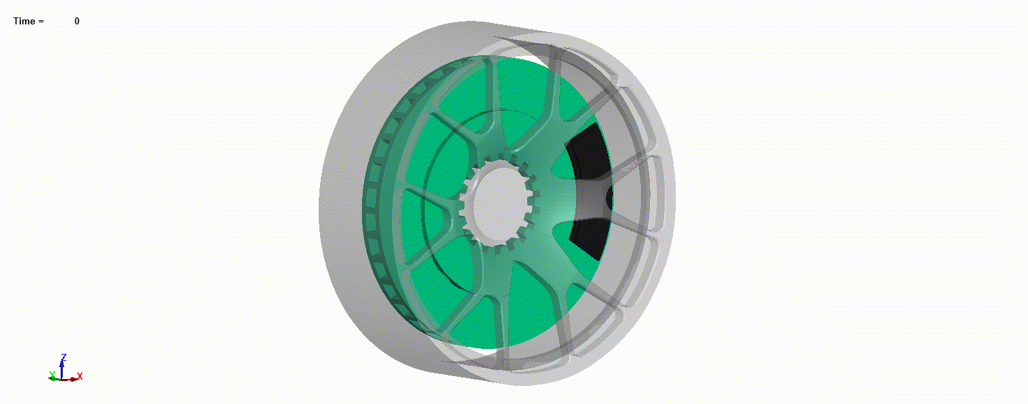 ブレーキローターの発熱解析（FSI解析）結果