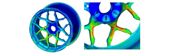 トポロジー最適化したホイールの応力