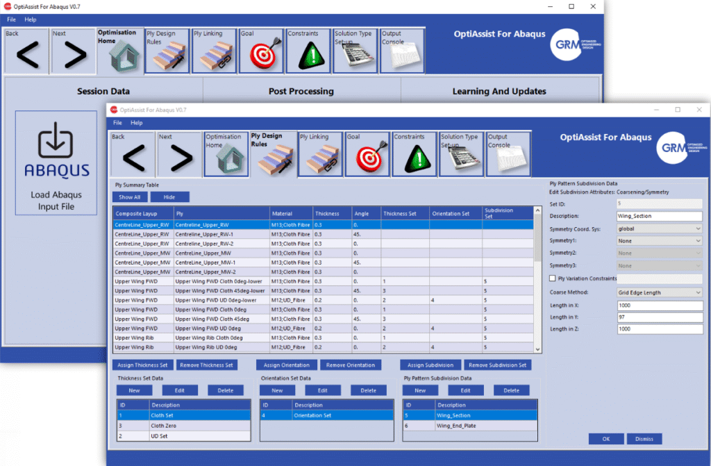 OptiAssist for Abaqus User Interface