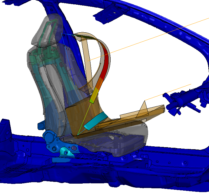 シートベルトアンカー解析