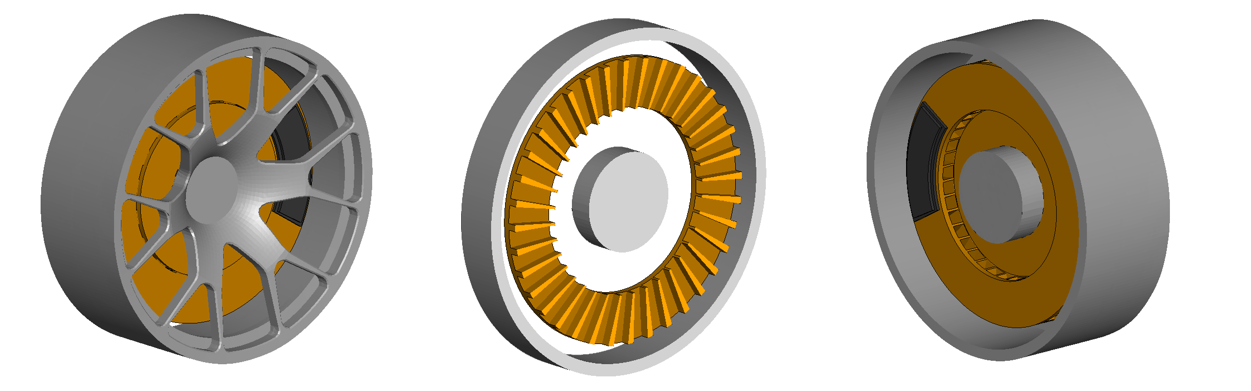 FSI解析によりブレーキローターの発熱から冷却までを計算するためのモデル