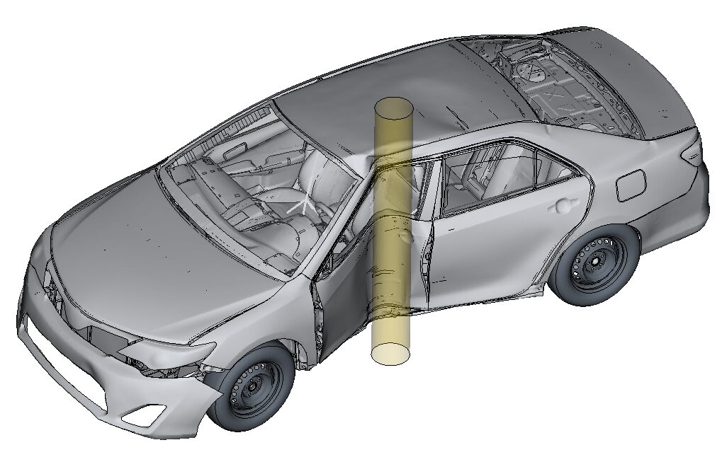 カムリのポール側突LS-Dyna解析結果
